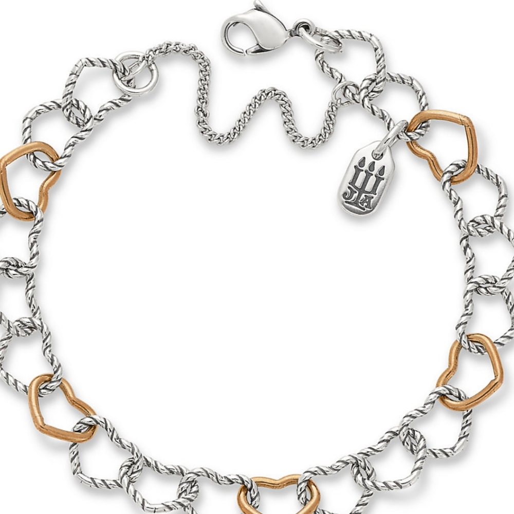 Twisted wire hearts bracelet